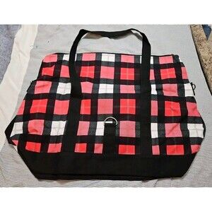 Thirty-One (31) Foldover Weekender Travel Gym Duffel bag Check Mate NWOT